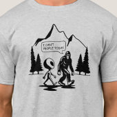 Grappige Bigfoot en Alien Anti Social Introvert Ma T-shirt