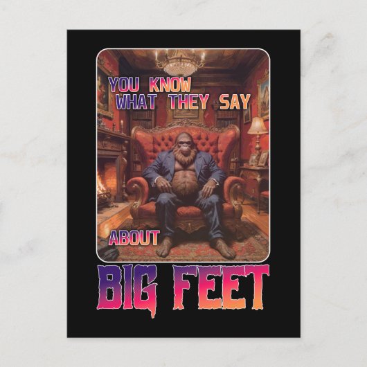 Grappige Bigfoot Feet Meme Briefkaart (Voorkant)