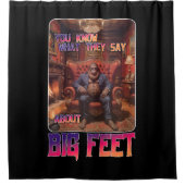 Grappige Bigfoot Feet Meme Douchegordijn (Voorkant)