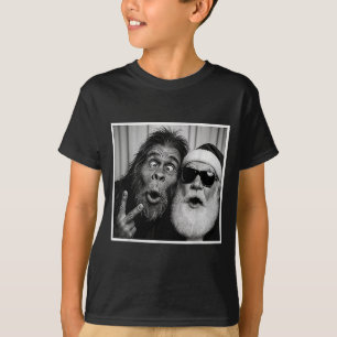 Grappige Bigfoot-fotocabine met Sinterklaas Kerstm T-shirt