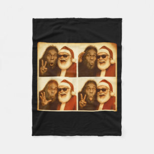 Grappige Bigfoot-fotohokje met Sinterklaas Kerstmi Fleece Deken