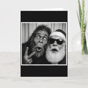 Grappige Bigfoot-fotohokje met Sinterklaas Kerstmi Kaart