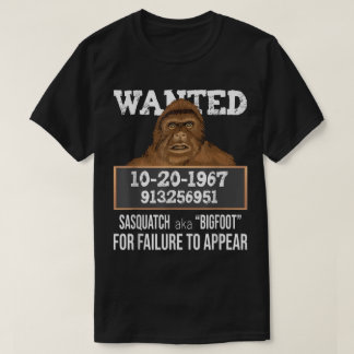 Grappige Bigfoot Gezocht Poster Ontwerp T-shirt