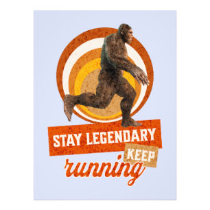 Grappige Bigfoot Hardloop Motivatie Foto Afdruk