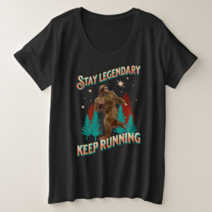 Grappige Bigfoot Hardloop Motivatie Grote Maat T-shirt
