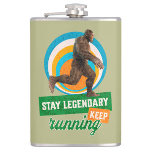 Grappige Bigfoot Hardloop Motivatie Heupfles