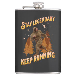 Grappige Bigfoot Hardloop Motivatie Heupfles