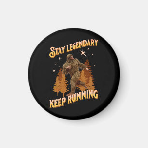 Grappige Bigfoot Hardloop Motivatie Magneet