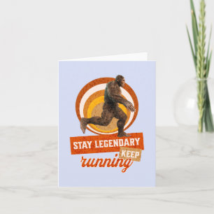 Grappige Bigfoot Hardloop Motivatie Notitiekaartje