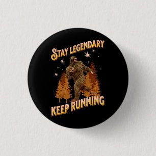 Grappige Bigfoot Hardloop Motivatie Ronde Button 3,2 Cm