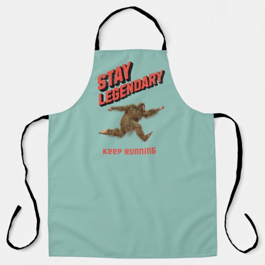 Grappige Bigfoot Hardloop Motivatie Schort (Voorkant)