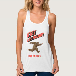 Grappige Bigfoot Hardloop Motivatie Tanktop