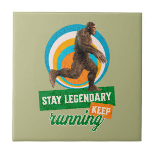 Grappige Bigfoot Hardloop Motivatie Tegeltje