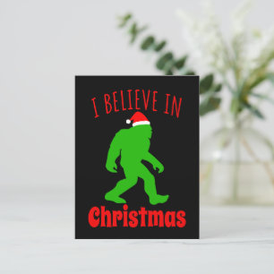Grappige Bigfoot Ik Geloof In Kerstmis Briefkaart