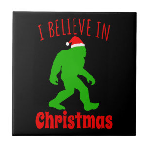 Grappige Bigfoot Ik Geloof in Kerstmis Tegeltje