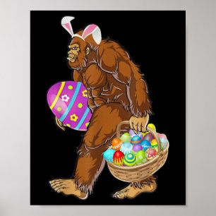 Grappige Bigfoot Jacht op Paaseieren Poster