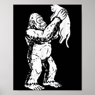 Grappige Bigfoot Kat Sasquatch Kitten Schattige Va Poster