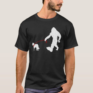Grappige Bigfoot lopen met Saint Bernard Dog Gifts T-shirt