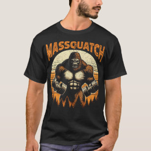 Grappige Bigfoot Massquatch Sasquatch Workout Gym T-shirt