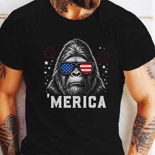 Grappige Bigfoot Merica 4 juli zonnebril T-shirt
