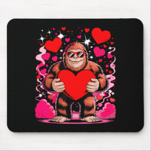 Grappige Bigfoot Met Zonnebril Die Hart Vasthoudt Muismat
