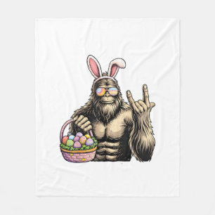 Grappige Bigfoot Paasei Rots Sasquatch Eerste Paas Fleece Deken