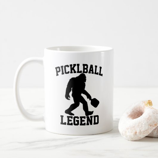 Grappige Bigfoot Pickleball Legend Koffiemok (Met donut)