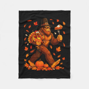 Grappige bigfoot pompoentaart thanksgiving sasquat fleece deken