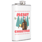 Grappige Bigfoot - Prettig Kerstfeest Heupfles (Rechts)