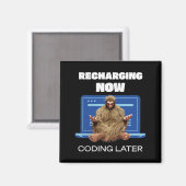 Grappige Bigfoot-programmeur die later codeert na  Magneet (Voorkant / Achterkant)