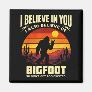 Grappige Bigfoot Rots Geloof Zonsondergang Sasquat Magneet
