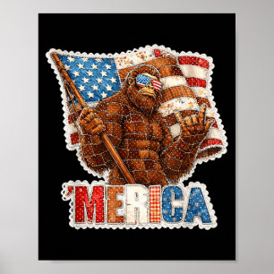 Grappige bigfoot sasquatch amerika rock 4 juliFu Poster