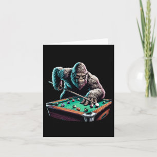 Grappige Bigfoot Sasquatch Biljart Pool Player Man Kaart