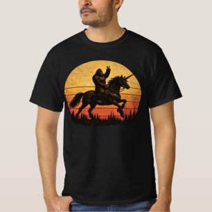 Grappige Bigfoot Sasquatch & Eenhoorn Retro Legend T-shirt