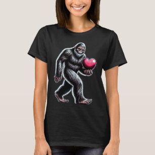 Grappige Bigfoot Sasquatch Hart Mannen Kinderen Jo T-shirt
