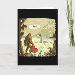 Grappige Bigfoot Sasquatch Loch Ness Monster Grapp Kaart
