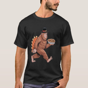 grappige bigfoot sasquatch pelgrim taart kalkoen T T-shirt