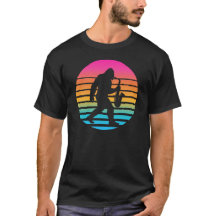 Grappige Bigfoot Saxofoon Retro Zonsondergang Desi