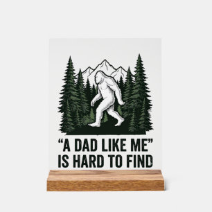 Grappige Bigfoot Vader Vintage Bos T-shirt Ontwerp Acryl Bord