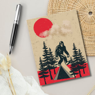 Grappige Bigfoot Verjaardag Vintage Kamperen Maan Briefkaart