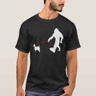 Grappige Bigfoot Wandelen met Australische Terrier T-shirt