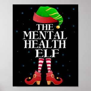 Grappige bij elkaar passende pyjamagroep Kerstmis Poster