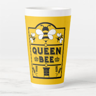 Grappige bijenhoning koningin bij latte mok