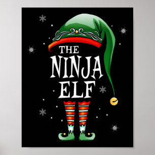 Grappige bijpassende familie De Ninja Elf Kerstmis Poster