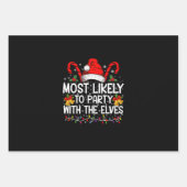 Grappige bijpassende Kerstmis het meest waarschijn Inpakpapier Vel (Voorkant)