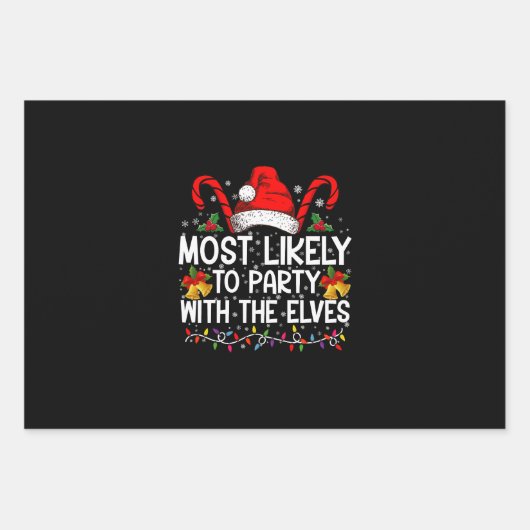 Grappige bijpassende Kerstmis het meest waarschijn Inpakpapier Vel (Voorkant)