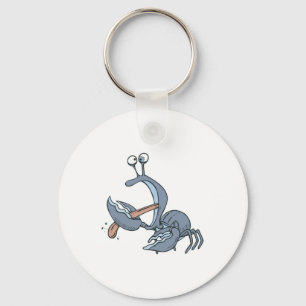 grappige bijtende tong krab sleutelhanger