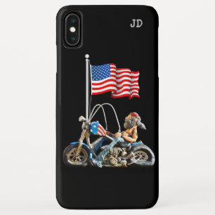 Grappige Biker Amerikaanse vlag iPhone XS Max Hoesje