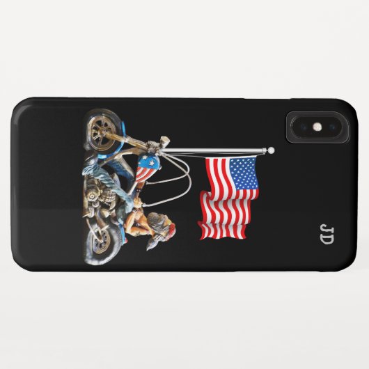 Grappige Biker Amerikaanse vlag Case-Mate iPhone Case (Achterkant (horizontaal))