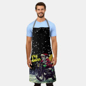 Grappige biker Santa Vrolijk Kerstfeest Schort (Gedragen)